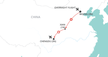 Map of tour Historical China and Pandas Reserve