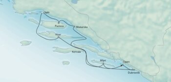 Map of tour Croatia Coastal Cruise Tour