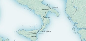 Map of tour Southern Italy and Sicily Tour