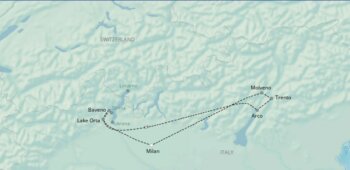 Map of tour Enjoying the Italian Lakes