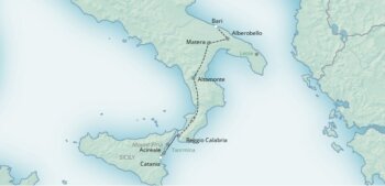 Map of tour Southern Italy and Sicily Cultural Solos Tour