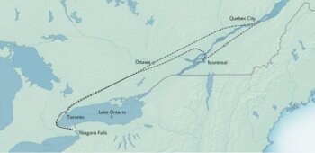 Map of tour Highlights of Eastern Canada