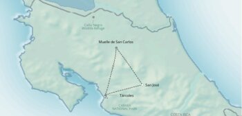 Map of tour Wildlife and Scenic Tour of Beautiful Costa Rica