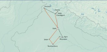 Map of tour Great Value Indian Rail Journey for Solo Travellers