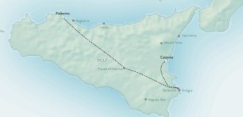 Map of tour Sicily Historical Tour