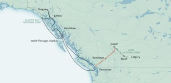 Map of tour Rocky Mountains and Alaskan Adventure