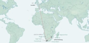 Map of tour Astronomy and Wildlife in South Africa