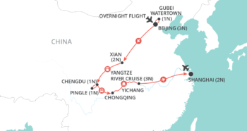 Map of tour Luxury Natural Wonders and Historical Tour of China