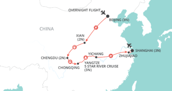 Map of tour Luxury Small Group China Tour