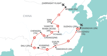 Map of tour Grand Tour of China