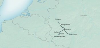 Map of tour Middle Rhineland River Cruise