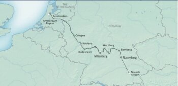 Map of tour Cultural River Cruise of the Middle Rhine and Main