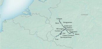 Map of tour Medieval Middle Rhine Cruise