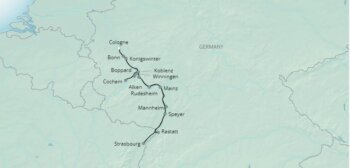 Map of tour Rhine and Moselle River Cruise