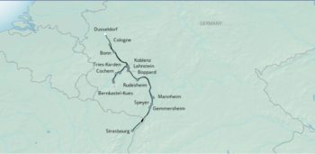 Map of tour Christmas and New Year Rhine Cruise