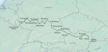 Map of tour Central Europe Five River Cruise To Vienna