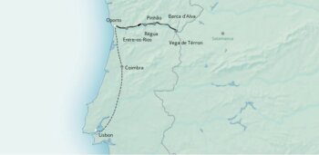 Map of tour Lisbon Stay and Douro Cruise with Walking Tours