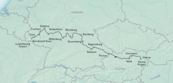 Map of tour Five River Cultural Cruise From Vienna