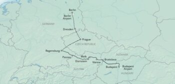 Map of tour Central Europe Danube River Cruise From Budapest