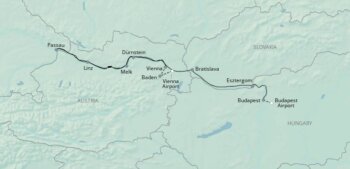 Map of tour Danube River Cruise From Vienna (September)