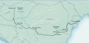 Map of tour Danube Cruise to the Delta for Solo Travellers