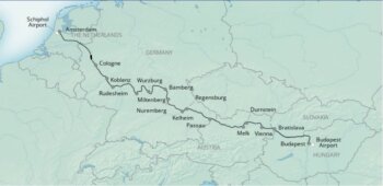 Map of tour Rhine, Main and Danube Central Europe River Cruise