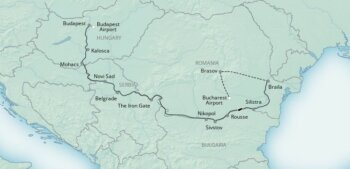 Map of tour Danube Cruise and Transylvania Three-Night Stay