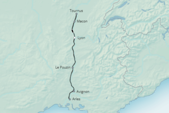 Map of tour One Week River Cruise in Glorious Provence