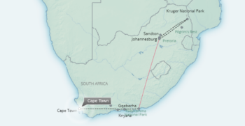 Map of tour Wildlife and Landscapes of South Africa for Solo Travellers