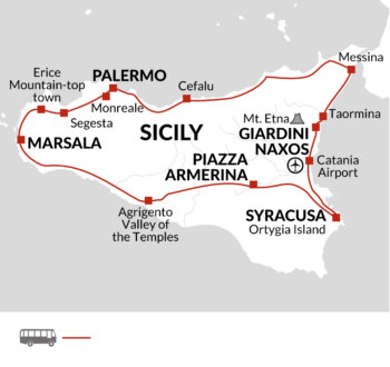 Map of tour Cultural and Historical Tour of Sicily