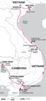 Map of tour Cultural Tour of Vietnam & Cambodia