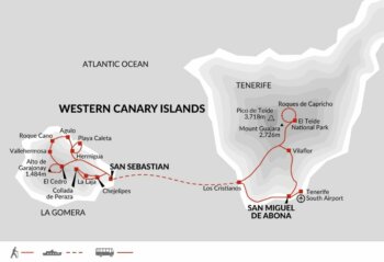 Map of tour Canary Islands Walking – La Gomera and Tenerife