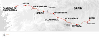 Map of tour Self-Guided Cycle Camino de Santiago