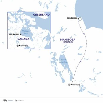 Map of tour Polar Bears in Churchill – Photo Adventure