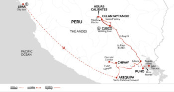 Map of tour Premium 13-Day Peru Tour