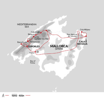 Map of tour Walking in Mallorca