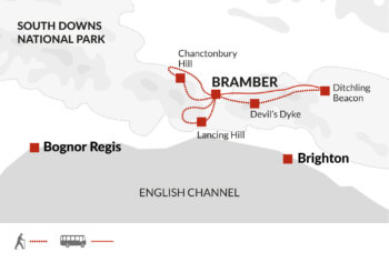 Map of tour Superb Value South Downs Walk