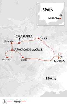 Map of tour Cycle Southern Spain – Murcia