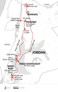 Map of tour Scenic and Historical Walking Tour of Jordan