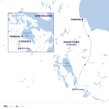 Map of tour Polar Bears in Churchill – In Depth