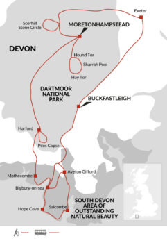 Map of tour Walking Tour of Devon