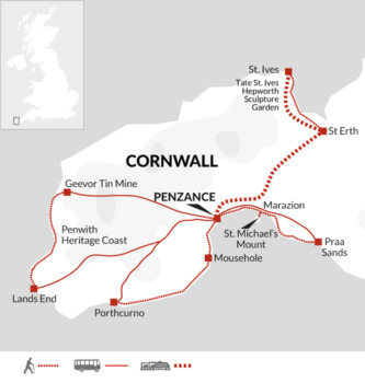 Map of tour Walk West Cornwall