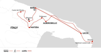 Map of tour Cultural and Scenic Tour of Puglia