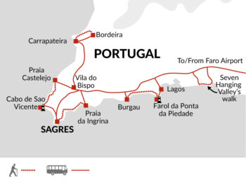 Map of tour Coastal Walking in Portugal