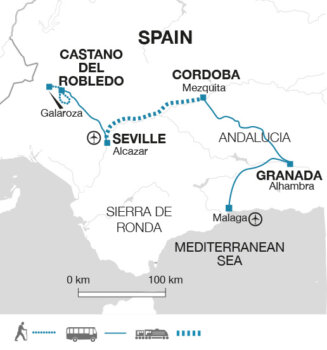 Map of tour Legendary Cities and Valleys of Andalucia