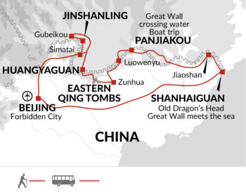 Map of tour Walking Tour of the Great Wall of China