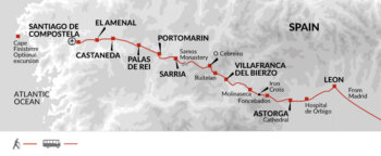 Map of tour Walking the Camino de Santiago