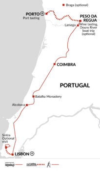 Map of tour Best of Portugal Cultural Tour