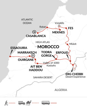 Map of tour Best of Morocco Tour