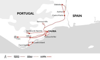 Map of tour National Park Walking in Portugal